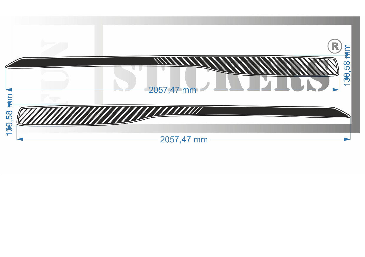 stickers autocollants pour RENAULT TWINGO 3 - kit décoration BANDES STRIPE