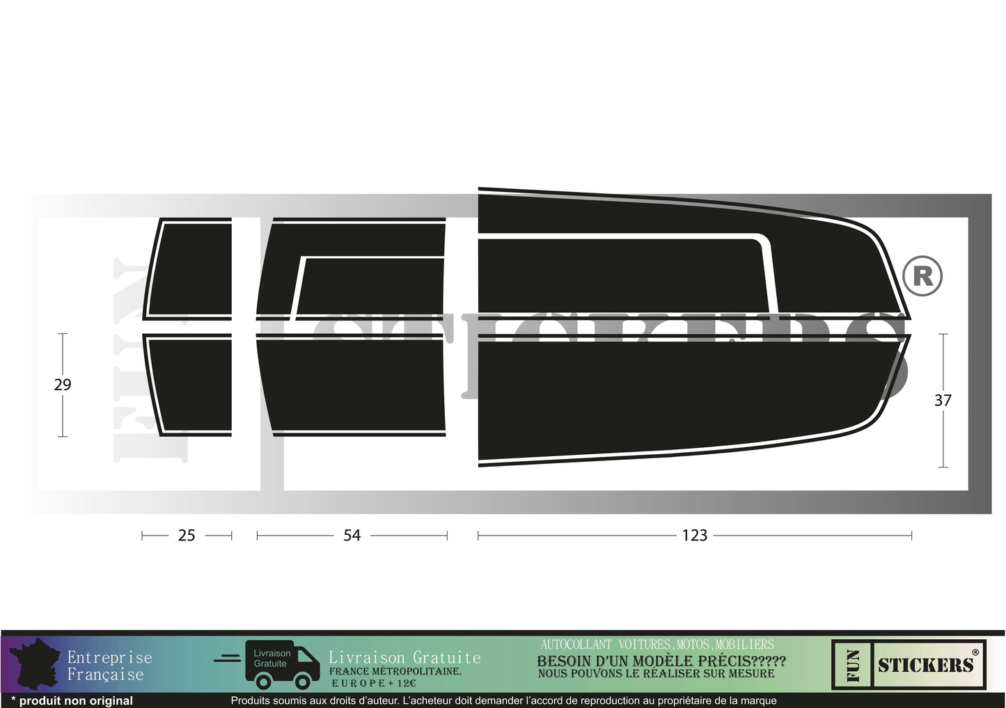 Sticker kit décoration Bandes capot hayon – Compatible toutes chevrolet camaro