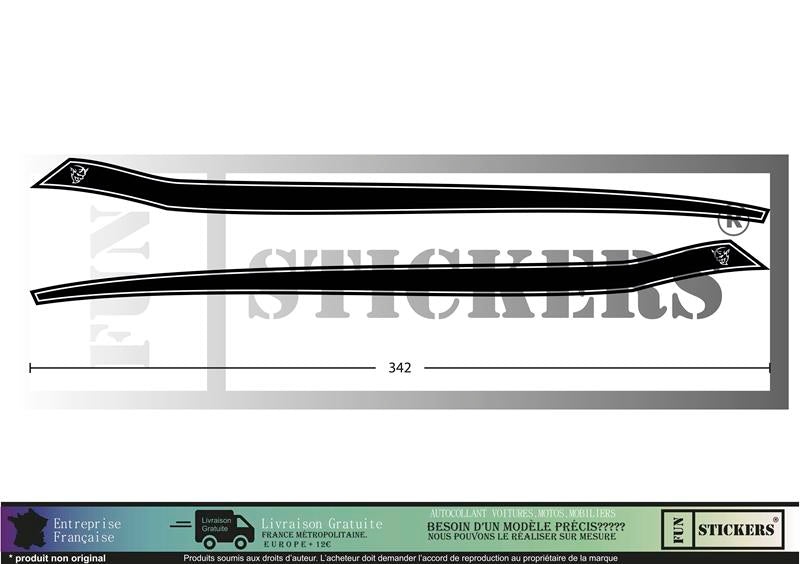 Sticker kit décoration latérales bandes – Compatible toutes DODGE challenger