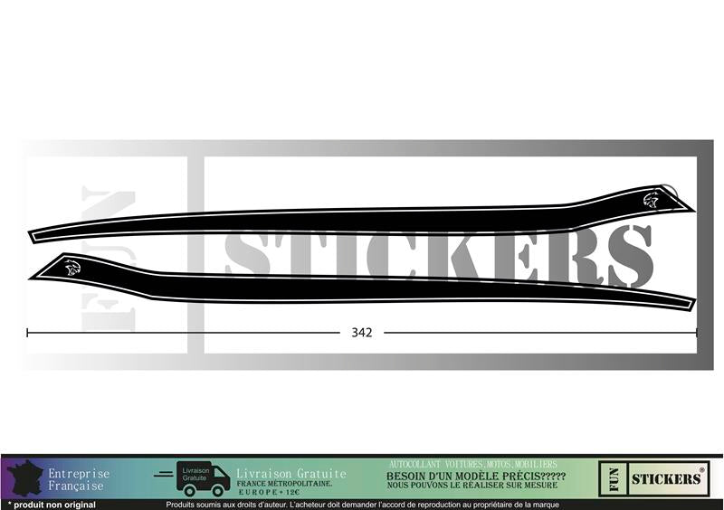 Sticker kit décoration latérales bandes – Compatible toutes DODGE challenger