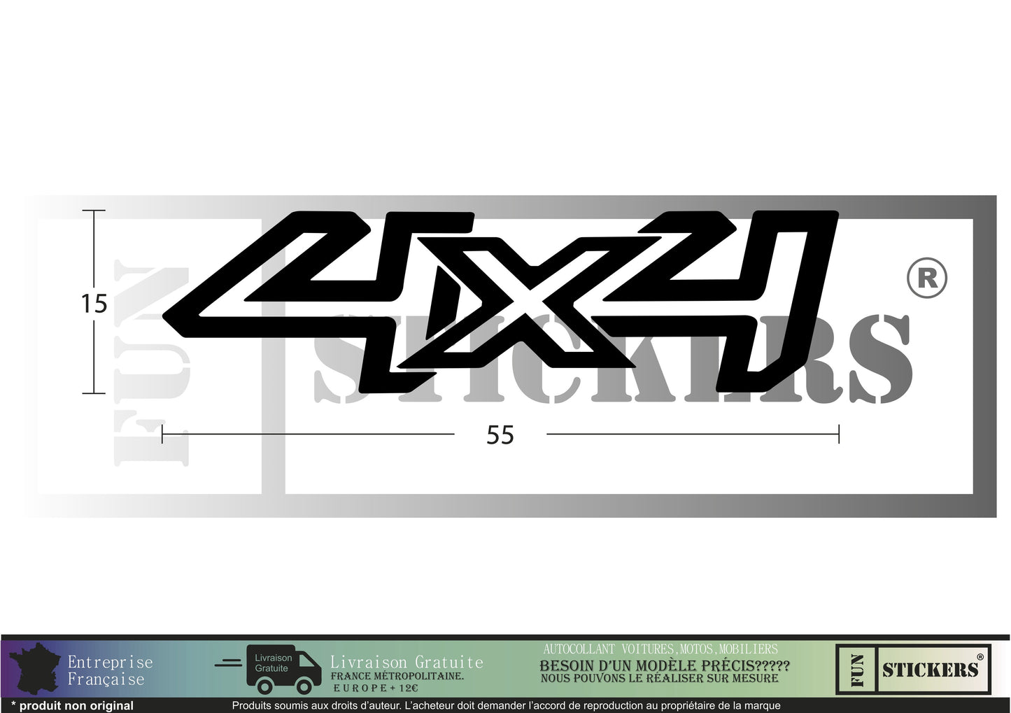 Stickers kit bandes latérales 4x4 compatible ford ranger et tout pickup