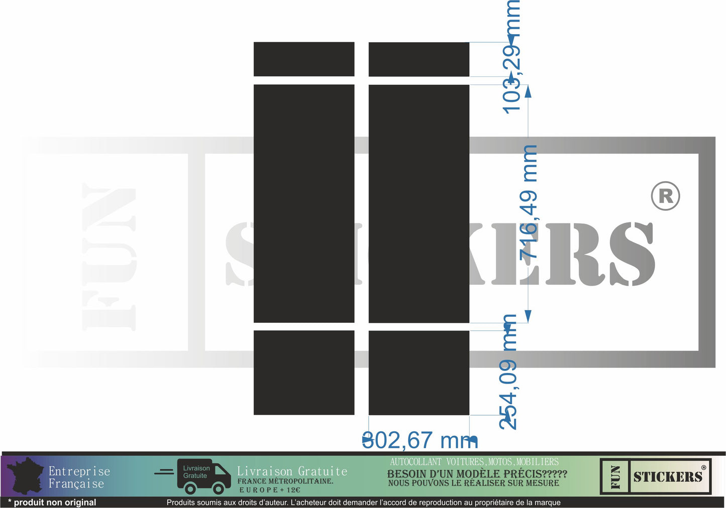 Stickers kit bandes Capot autocollants pour Ford transit sport van