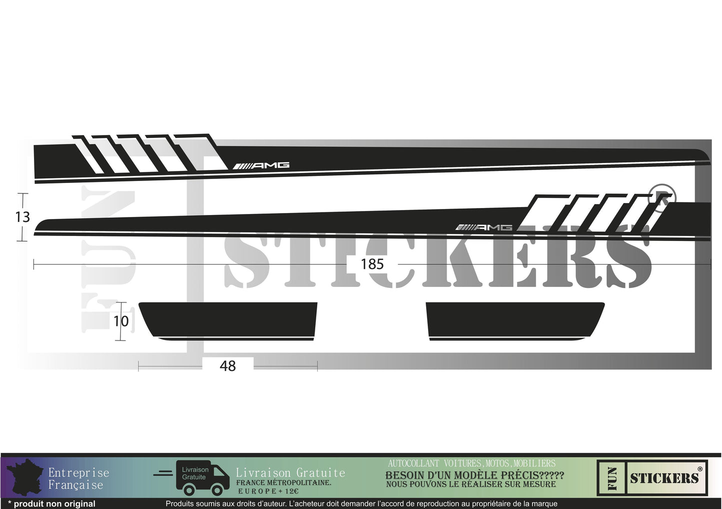 stickers autocollants Bandes bas de caisses pour Mercedes style AMG - kit décoration (Copie)