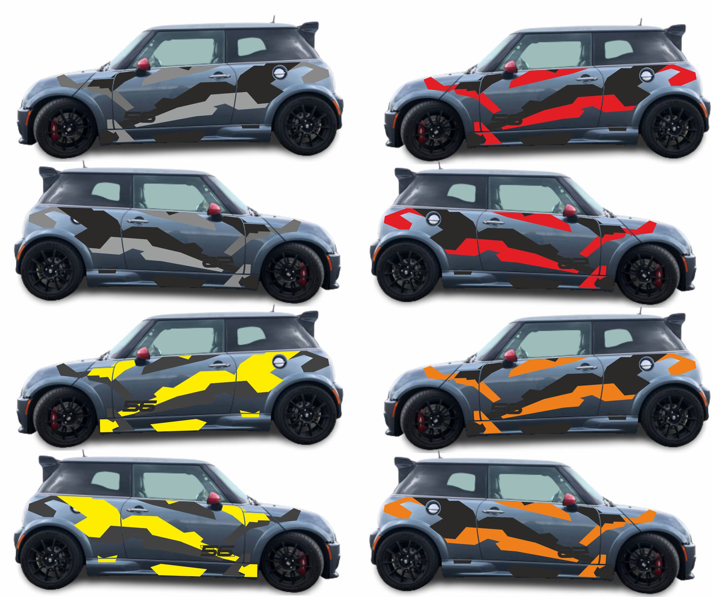 stickers autocollants camouflage pour mini et autres - kit décoration intégrale