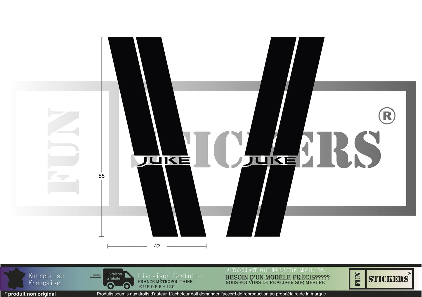 stickers autocollants pour Nissan Juke- kit décoration Bandes latérales