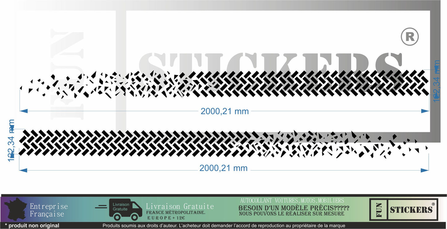 stickers autocollants Trace de pneus pour Nissan Navara - kit décoration intégral