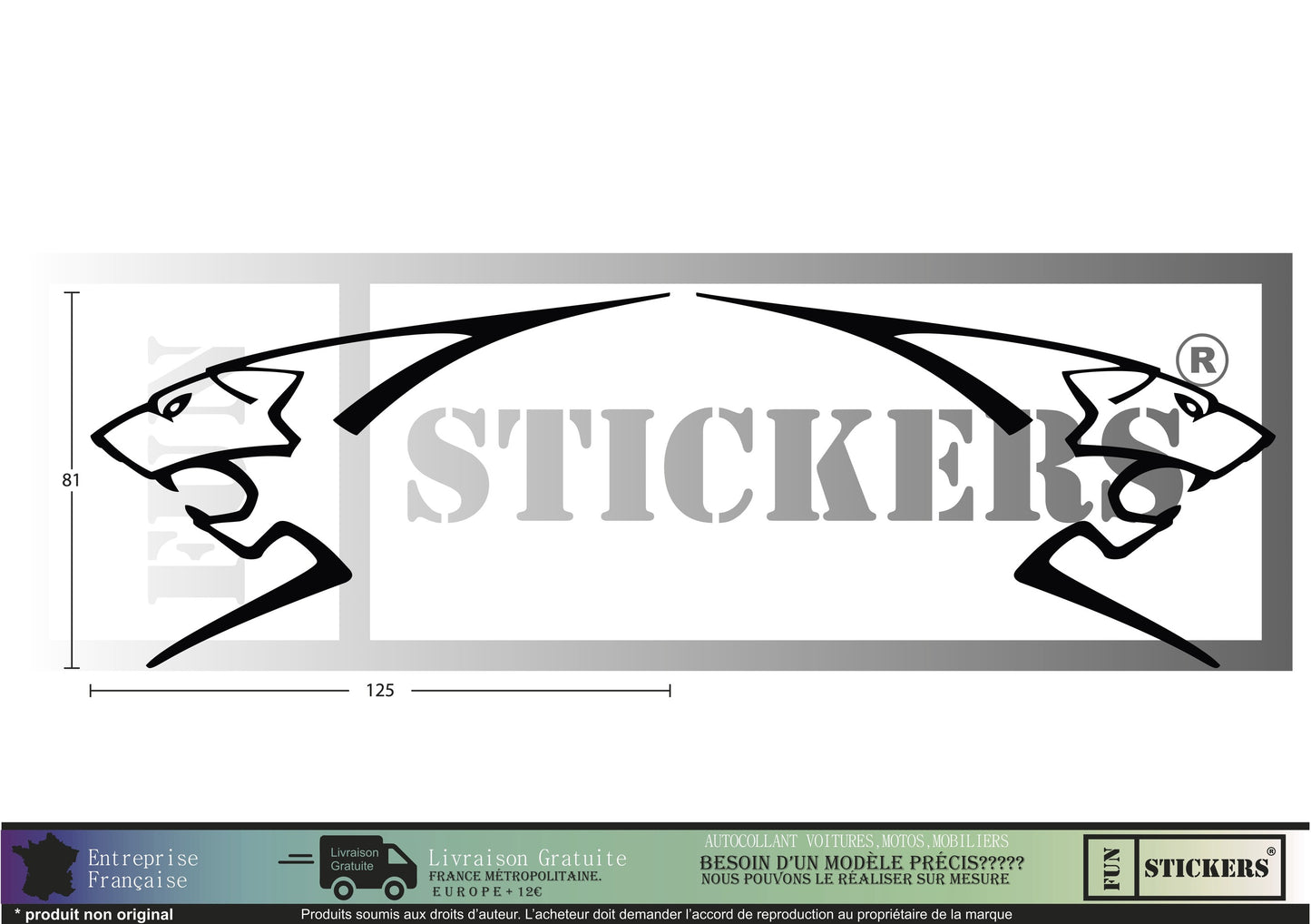 stickers autocollants pour peugeot - kit décoration tête de lion