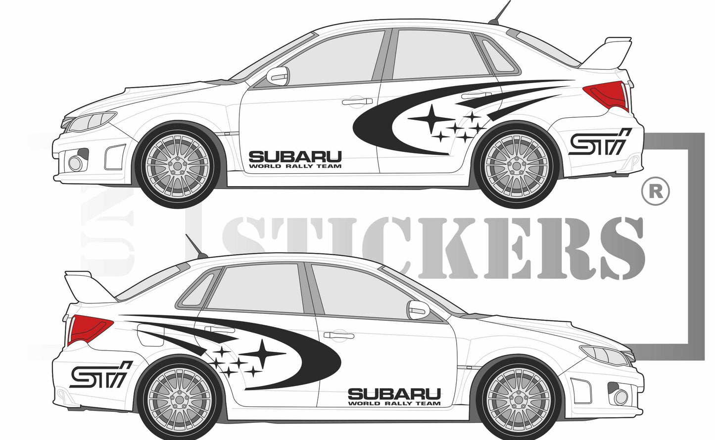 stickers autocollants pour Subaru - kit décoration effet wrc rallye
