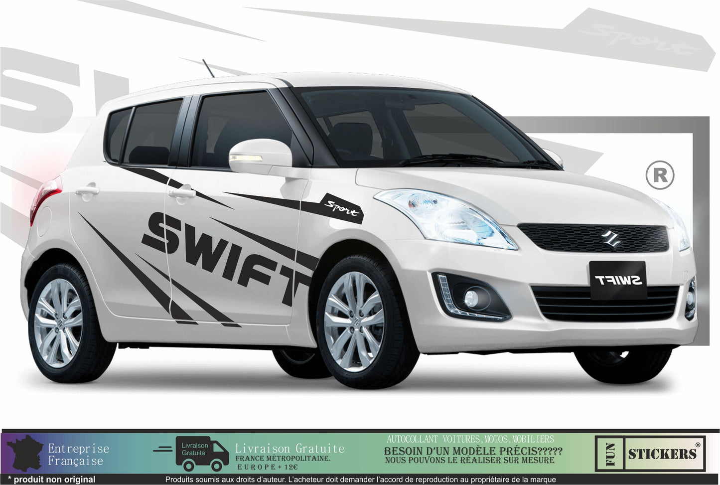 stickers autocollants pour suzuki swift - kit décoration rallye