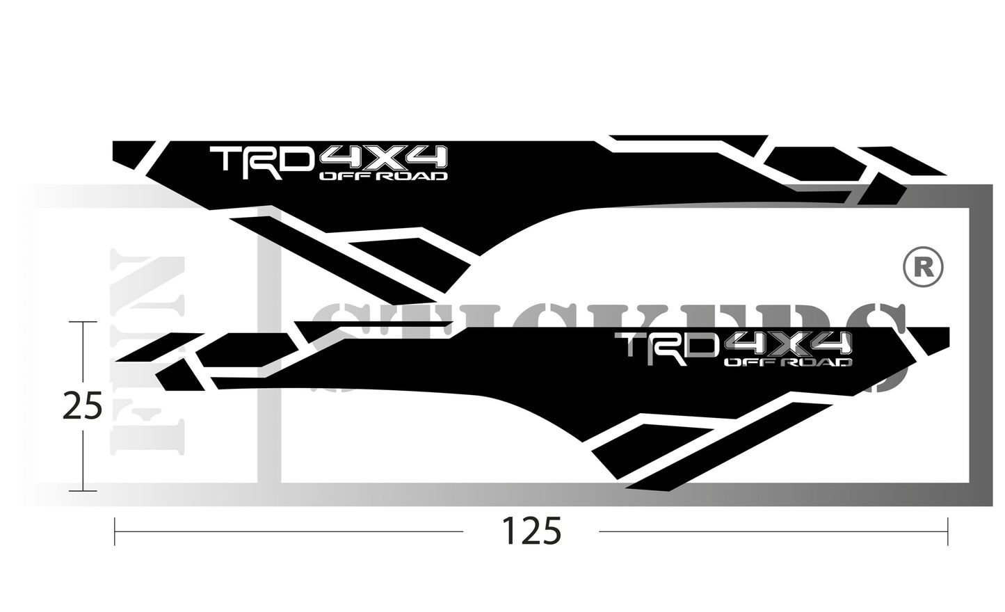 stickers autocollants pour toyota hilux - kit décoration benne TRD 4x4