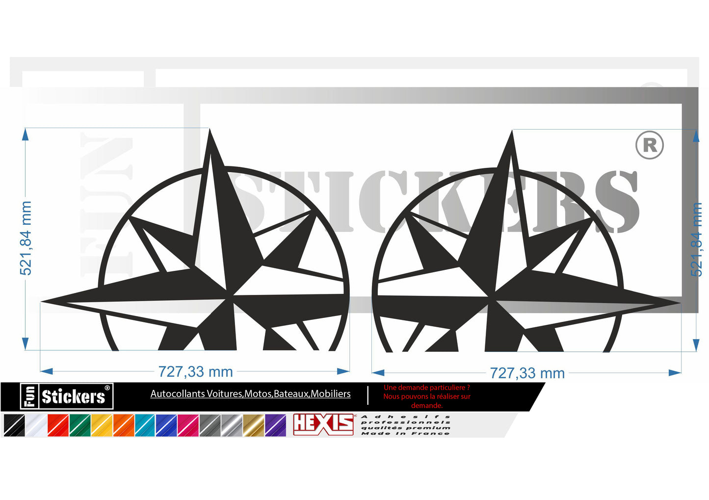 stickers autocollants pour van volkswagen transporter - kit décoration boussole