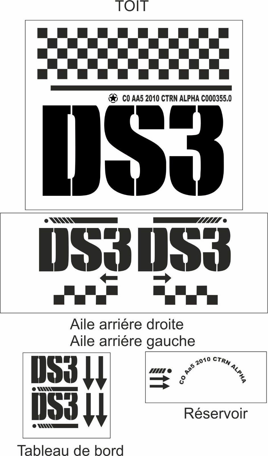 Sticker kit décoration intégral DS3 – Compatible toutes Citroen DS3