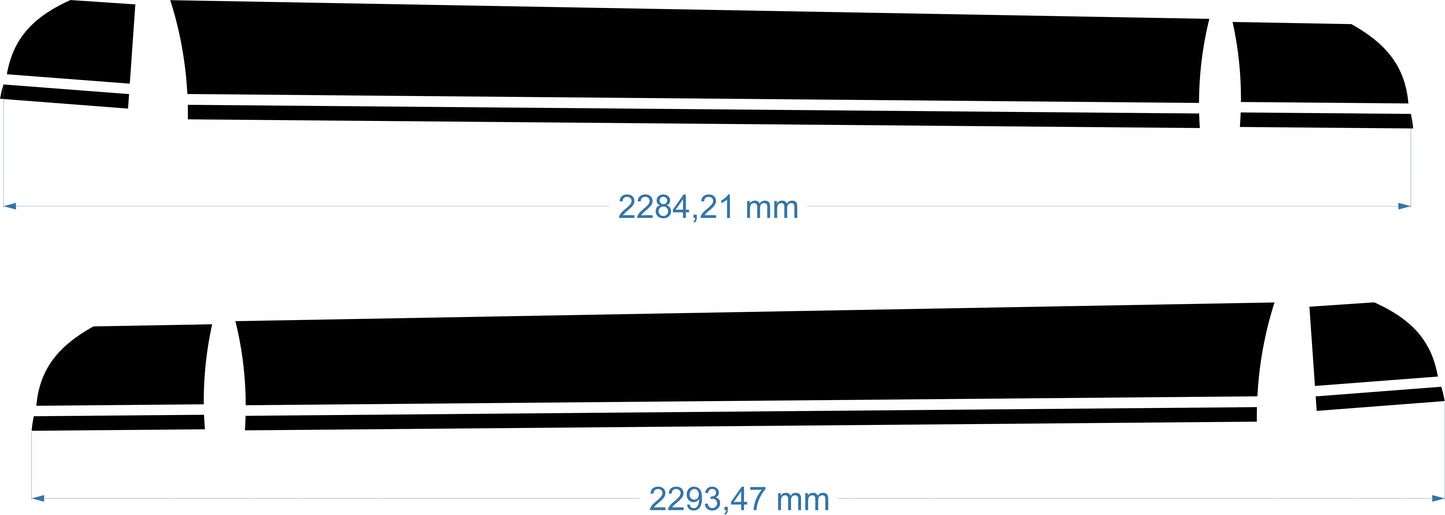 stickers autocollants pour PORSCHE - kit décoration Bandes bas de caisses latérales