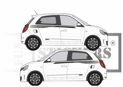 stickers autocollants pour RENAULT TWINGO 3 - kit décoration BANDES STRIPE