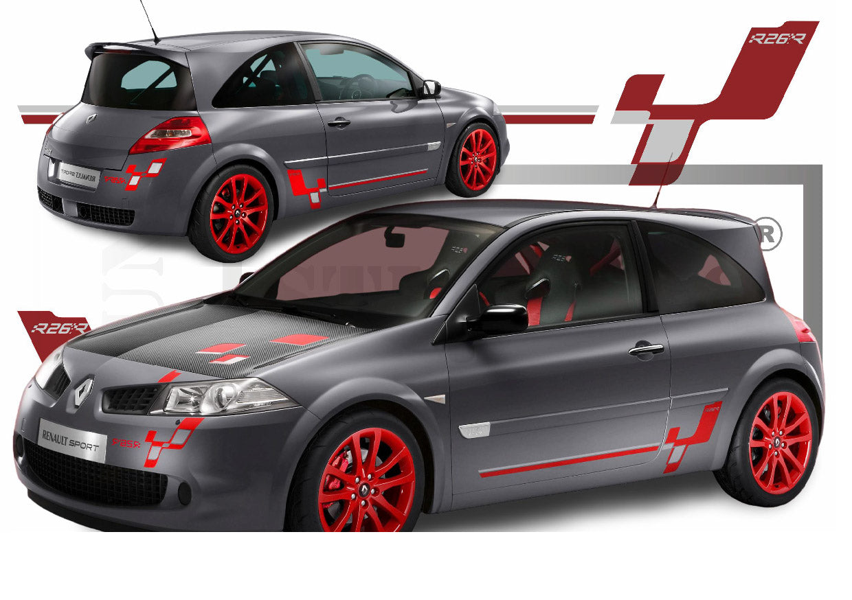stickers autocollants pour Renault megane - kit décoration effet R26 cup