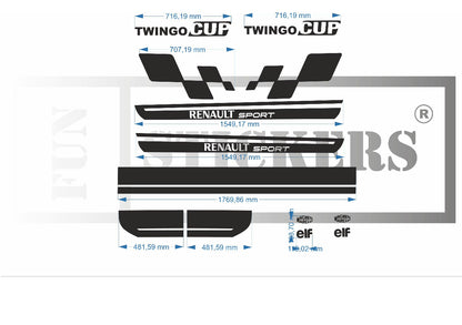 stickers autocollants pour RENAULT TWINGO  - kit décoration INTEGRALE