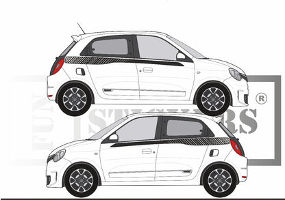 stickers autocollants pour RENAULT TWINGO 3 - kit décoration BANDES LATERALES