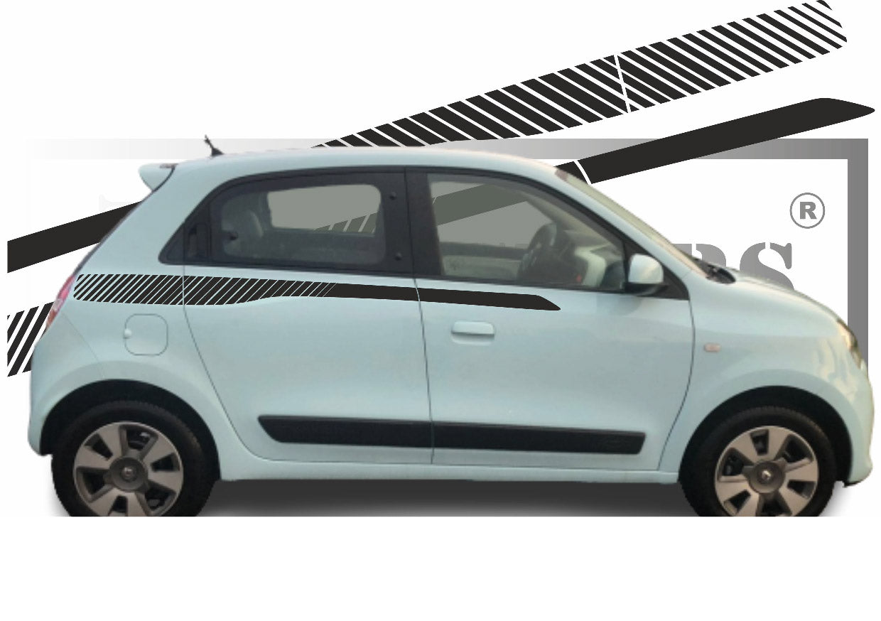 stickers autocollants pour RENAULT TWINGO 3 - kit décoration BANDES STRIPE