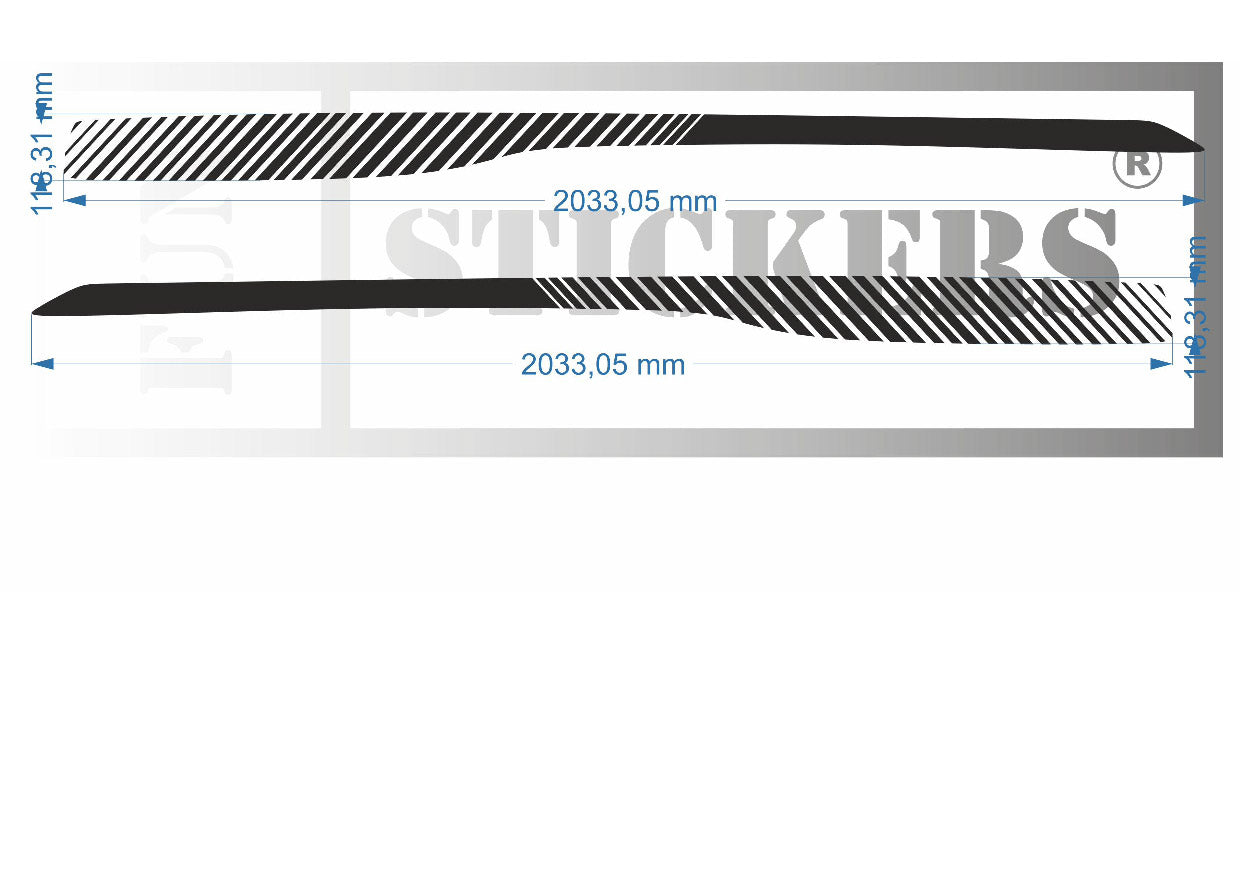 stickers autocollants pour RENAULT TWINGO 3 - kit décoration BANDES STRIPE