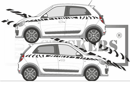 stickers autocollants POUR RENAULT TWINGO 3 - kit décoration BANDES intégral