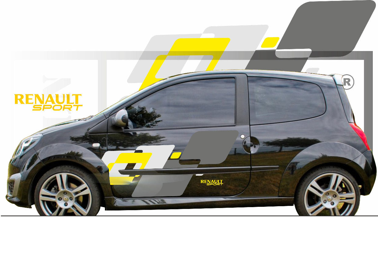 stickers autocollants pour RENAULT TWINGO - kit décoration EFFET SPORT RS