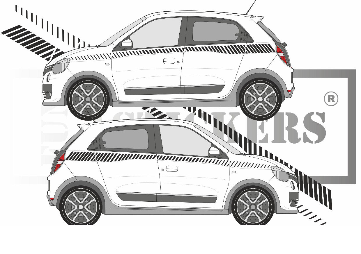stickers autocollants pour RENAULT TWINGO 3 - kit décoration LATERALES