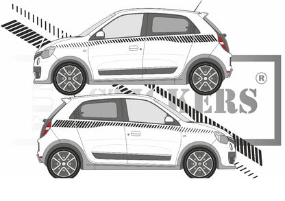 stickers autocollants pour RENAULT TWINGO 3 - kit décoration LATERALES