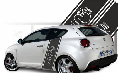 Sticker kit bandes latérales serpent logo – Compatible toutes alfa romeo