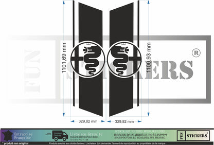 Sticker bandes latéraes – Compatible toutes alfa romeo
