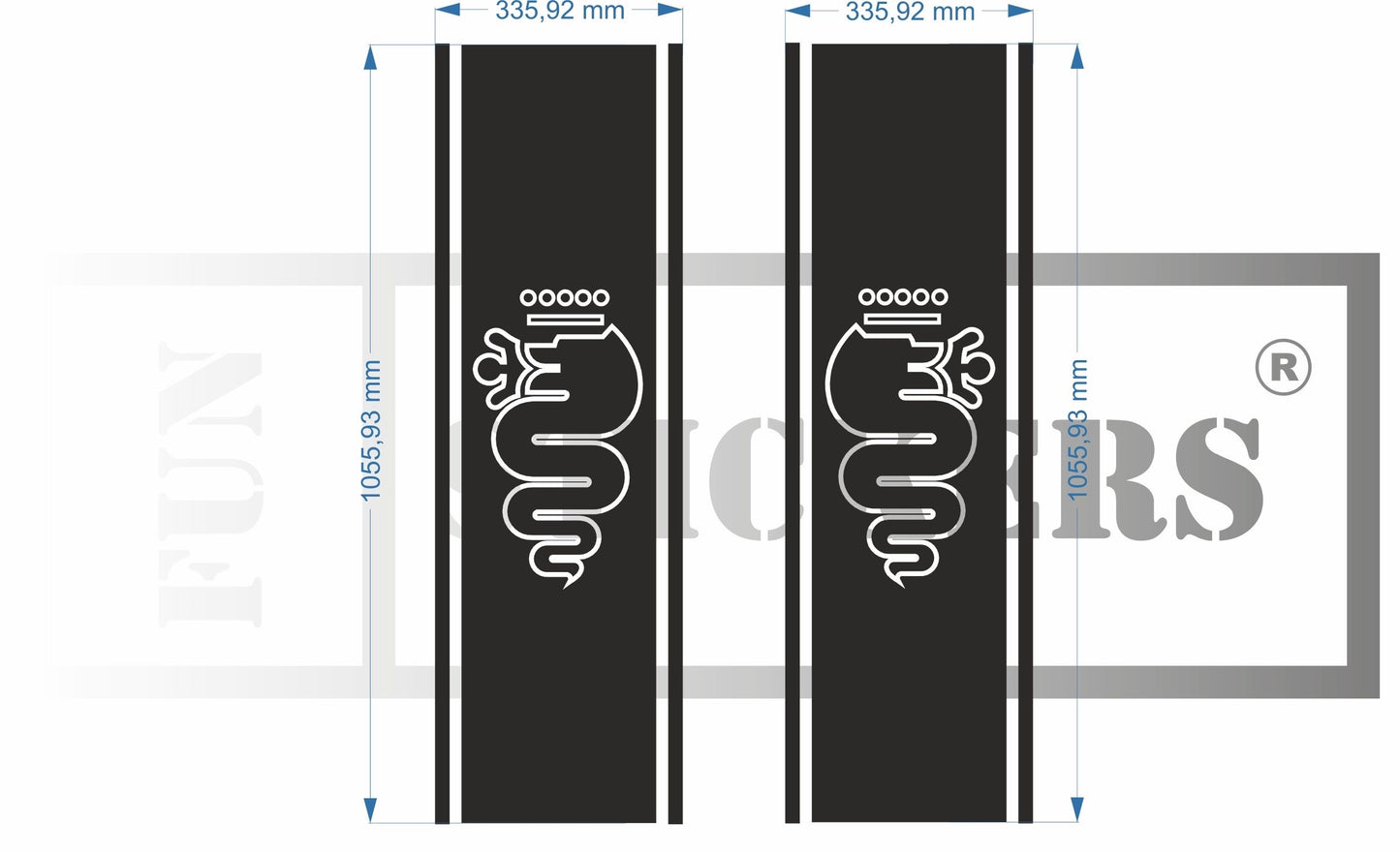 Sticker kit bandes latérales serpent logo – Compatible toutes alfa romeo