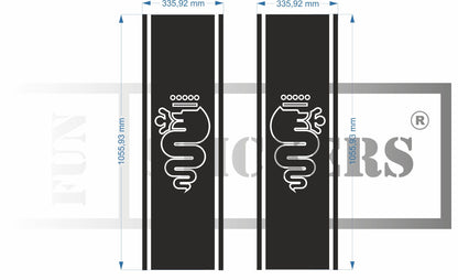 Sticker kit bandes latérales serpent logo – Compatible toutes alfa romeo
