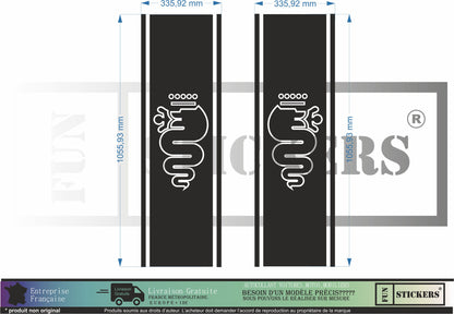 Sticker kit bandes latérales serpent logo – Compatible toutes alfa romeo