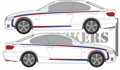 Sticker kit décoration latérales style M motorsport – Compatible toutes bmw