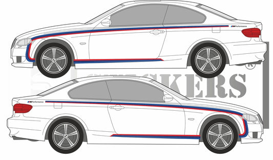 Sticker kit décoration latérales style M motorsport – Compatible toutes bmw