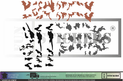 Sticker kit décoration intégral camouflage militaire – Compatible toutes bmw