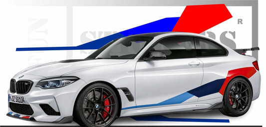 Sticker kit décoration latérales style M motorsport – Compatible toutes bmw