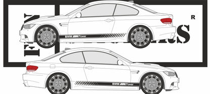 Sticker kit décoration latérales bas de caisse style M motorsport – Compatible toutes bmw