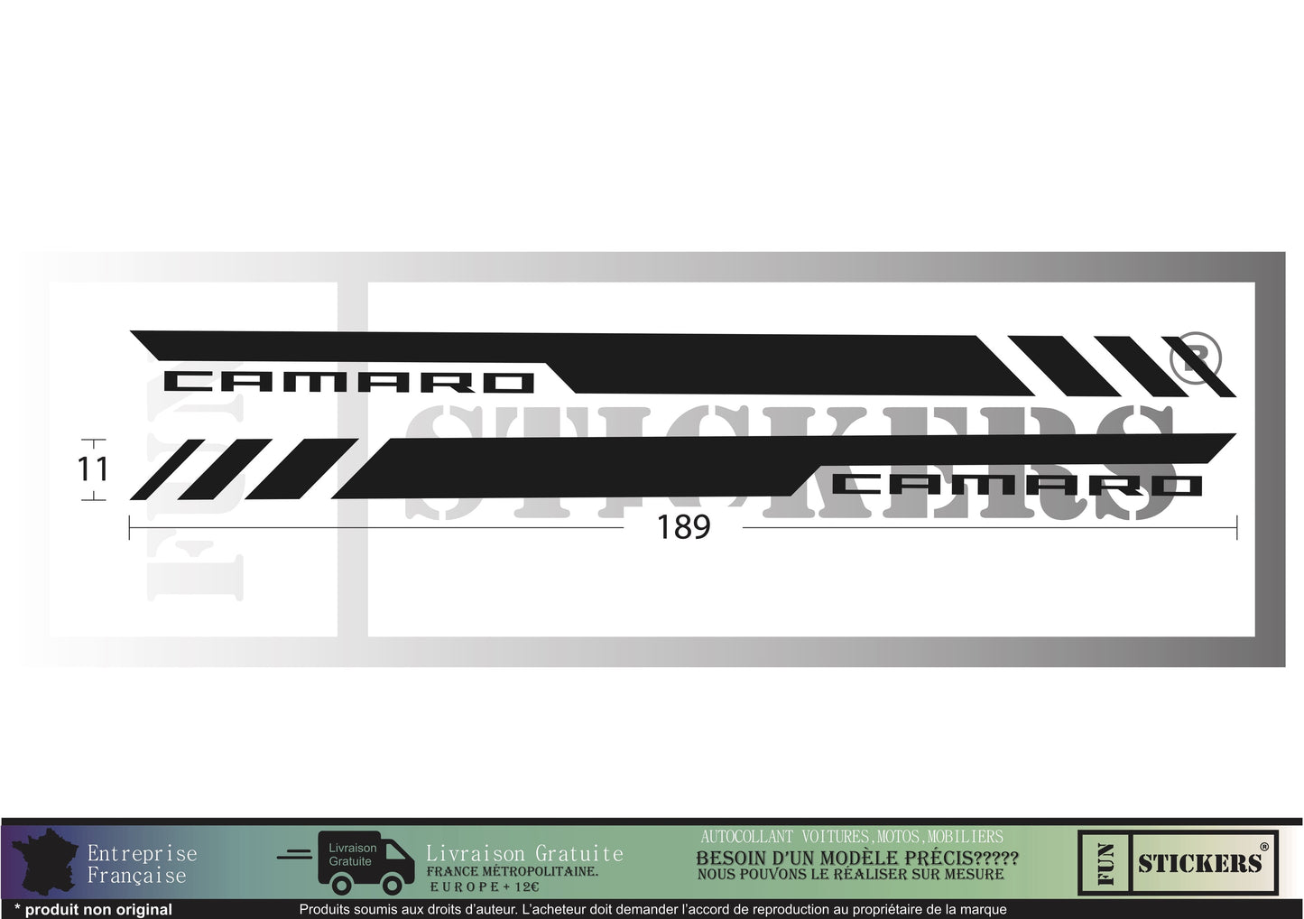 Sticker kit décoration Bandes latérale bas de caisse– Compatible toutes chevrolet