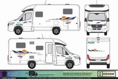 Sticker kit décoration intégrale pilote Galaxy 44 – Compatible toutes marques camping-car