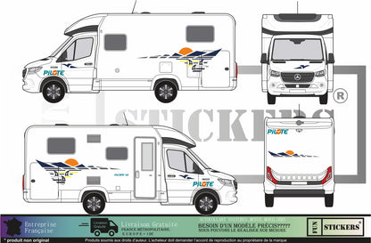 Sticker kit décoration intégrale pilote Pacific 62 – Compatible toutes marques camping-car