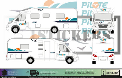 Sticker kit décoration intégral pilote Pacific 690 – Compatible toutes marques camping-car