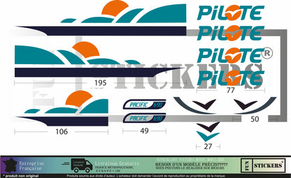 Sticker kit décoration intégral pilote Pacific 690 – Compatible toutes marques camping-car