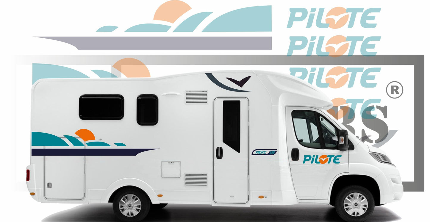 Sticker kit décoration intégral pilote Pacific 690 – Compatible toutes marques camping-car