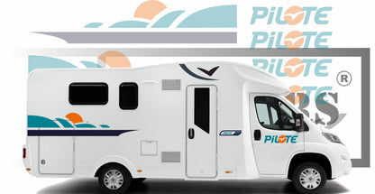 Sticker kit décoration intégral pilote Pacific 690 – Compatible toutes marques camping-car