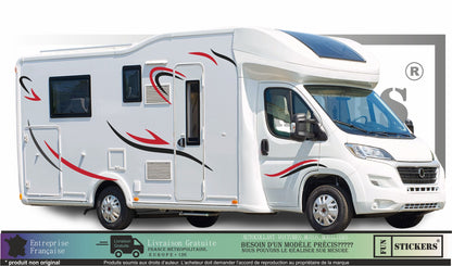 Sticker kit décoration latérale tribal motif – Compatible toutes marques camping-car