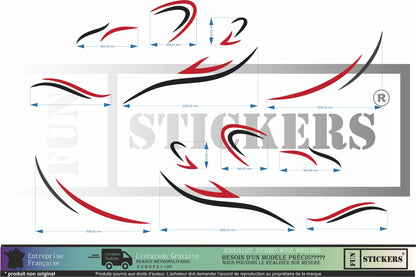 Sticker kit décoration latérale tribal motif – Compatible toutes marques camping-car