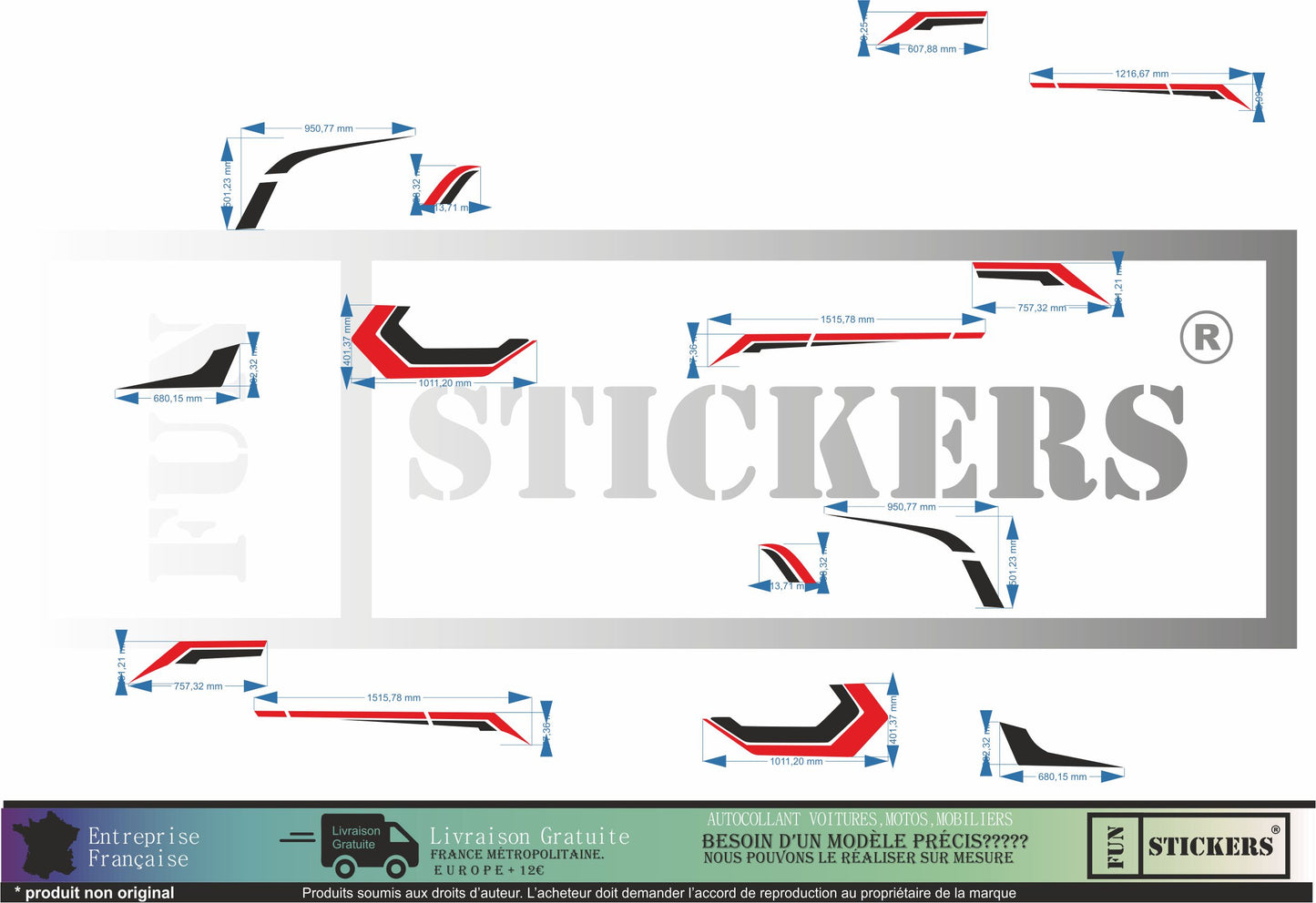 Sticker kit décoration latérale tribal motif – Compatible toutes marques camping-car