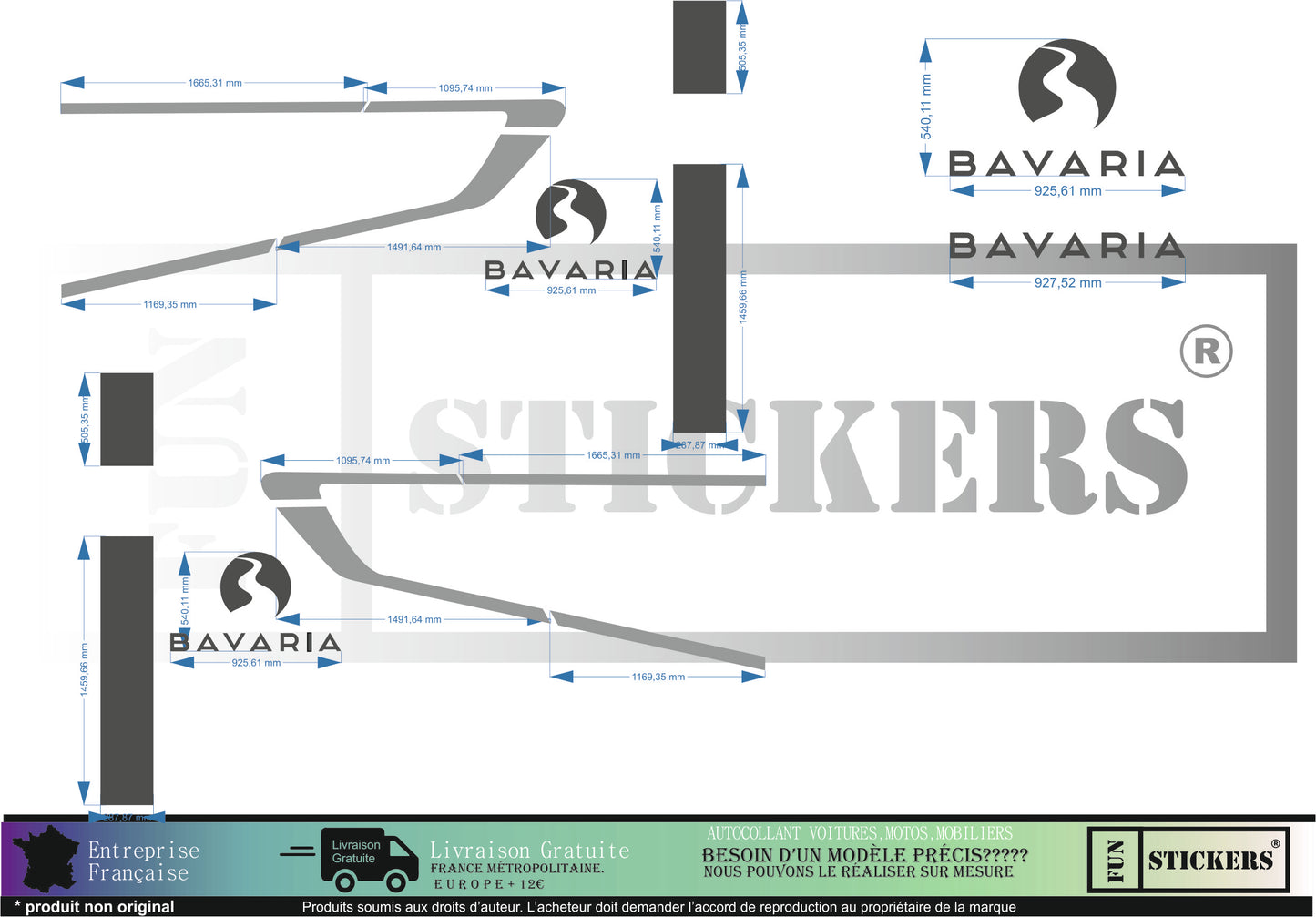Sticker kit décoration intégral BAVARIA – Compatible toutes marques camping-car