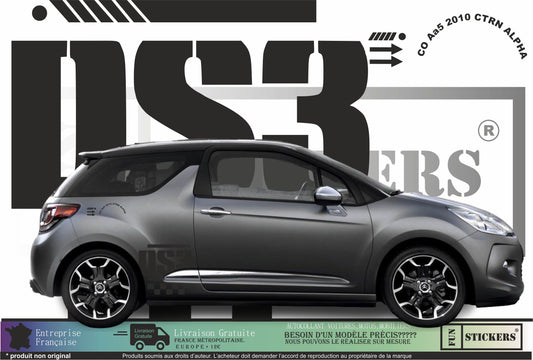 Sticker kit décoration latérale DS3 – Compatible toutes Citroën DS3