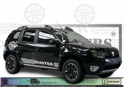 Sticker kit décoration latérale traces pneus Dacia Duster – Compatible toutes DUSTER